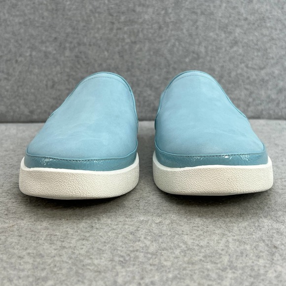 Vionic Effortless Leather Slip On Mule Flat Shoe - Porcelain Blue-Women 11*NEW - Picture 3 of 9